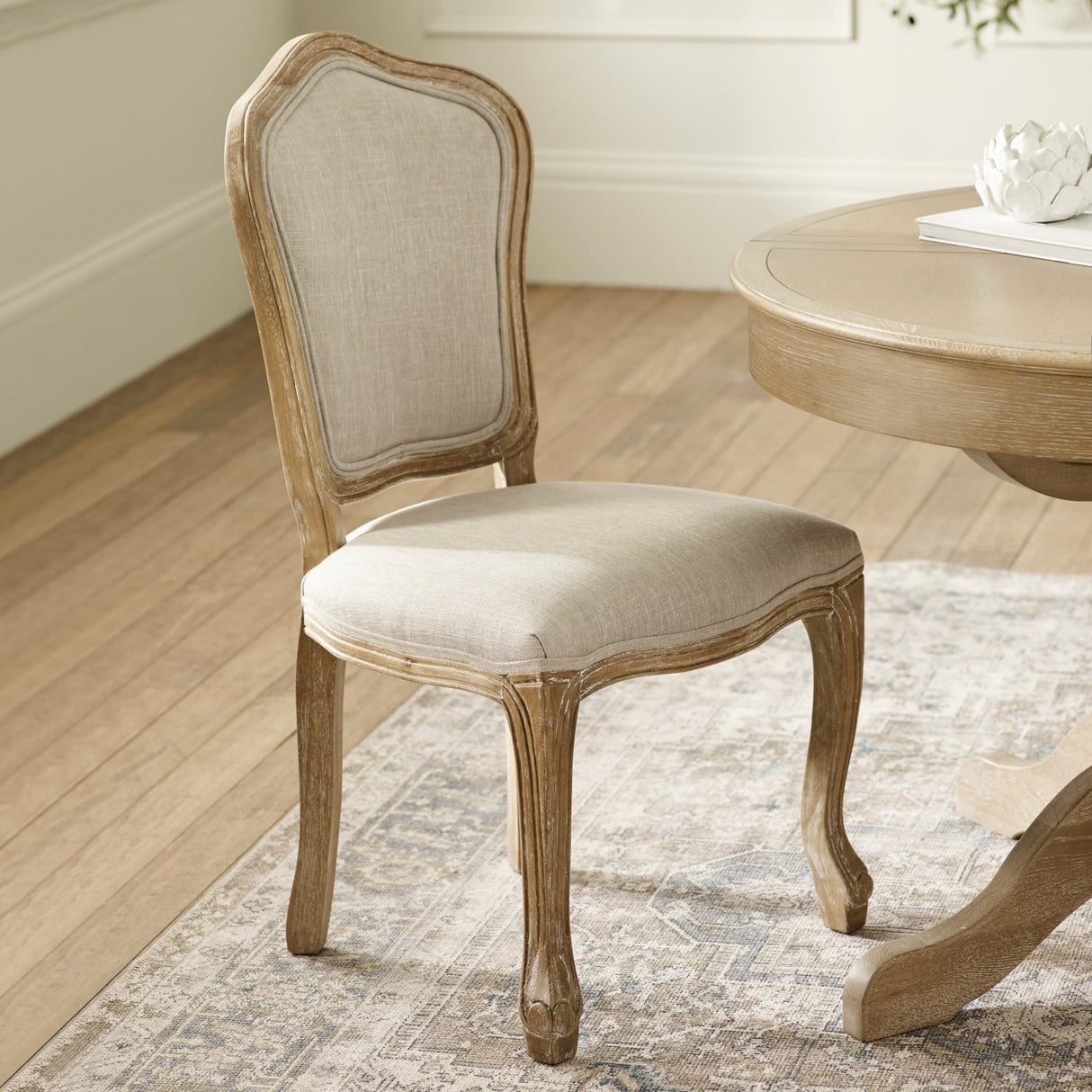 Wooden Dining Chairs in Set Of 2 With Natural Beige Back - Annika
