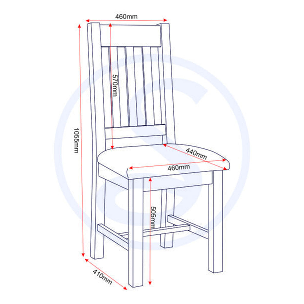 Wooden Dining Chairs Straight Back in Set Of 2 - Windsor