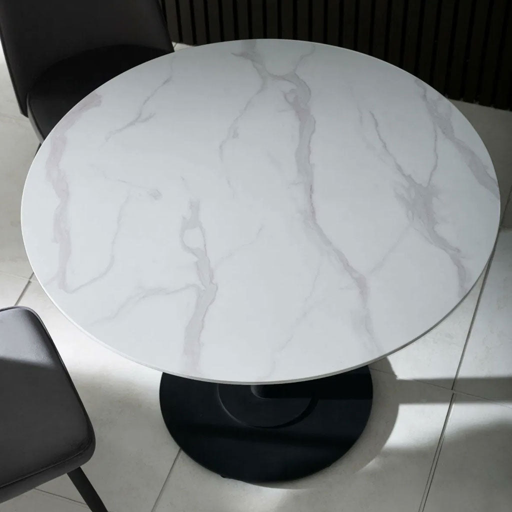 Wooden Dining Table 100cm Wide for 4 People Round - Luca