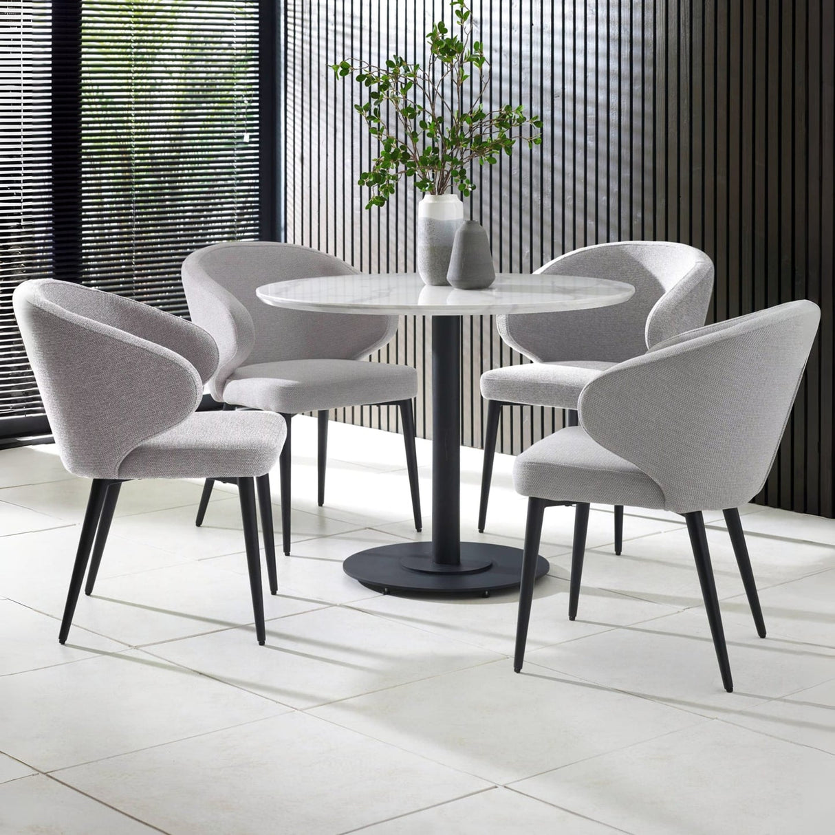 Wooden Dining Table 100cm Wide for 4 People Round - Luca