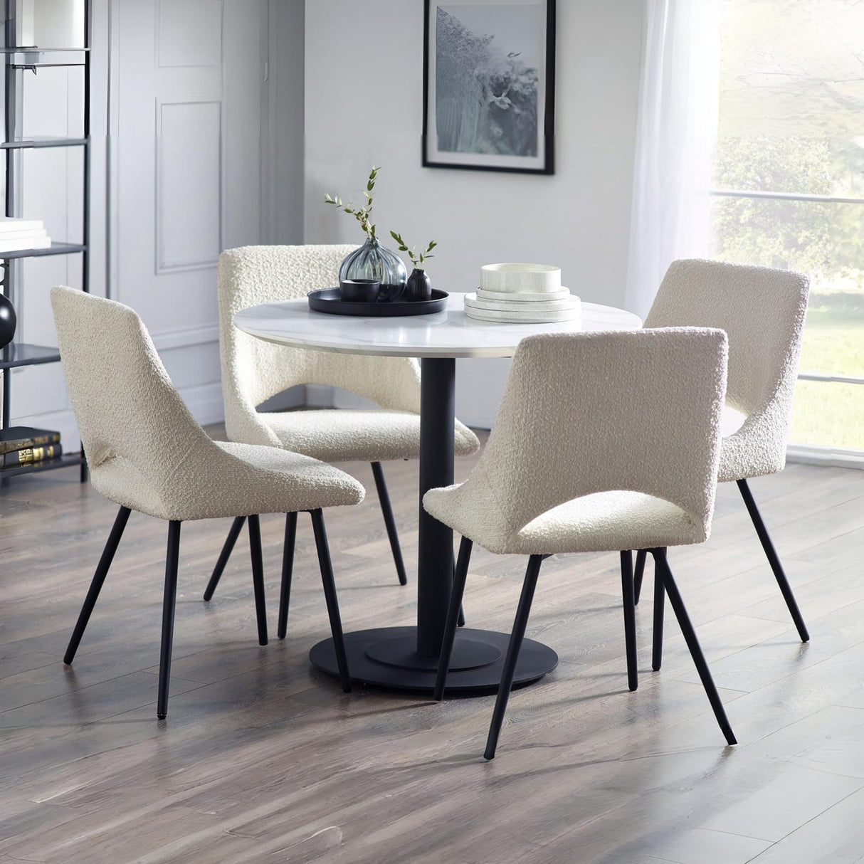 Wooden Dining Table 100cm Wide for 4 People Round - Luca