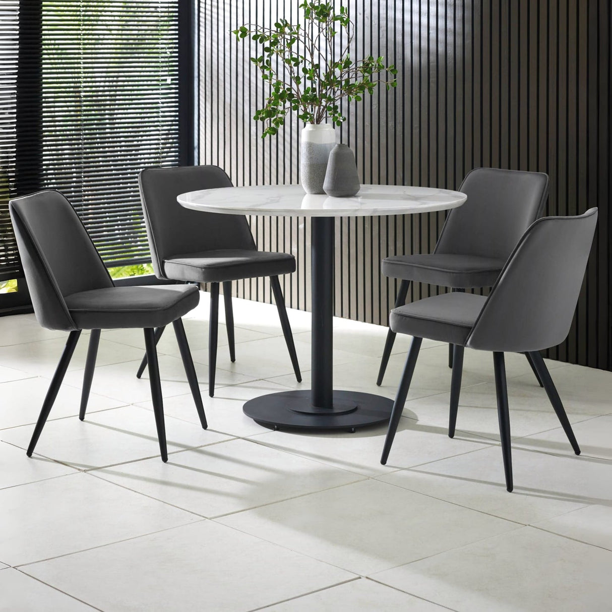 Wooden Dining Table 100cm Wide for 4 People Round - Luca
