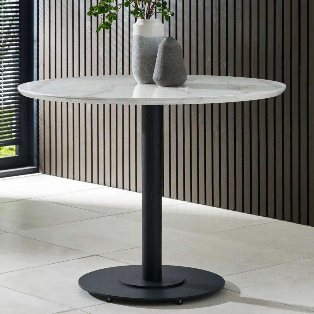 Wooden Dining Table 100cm Wide for 4 People Round - Luca