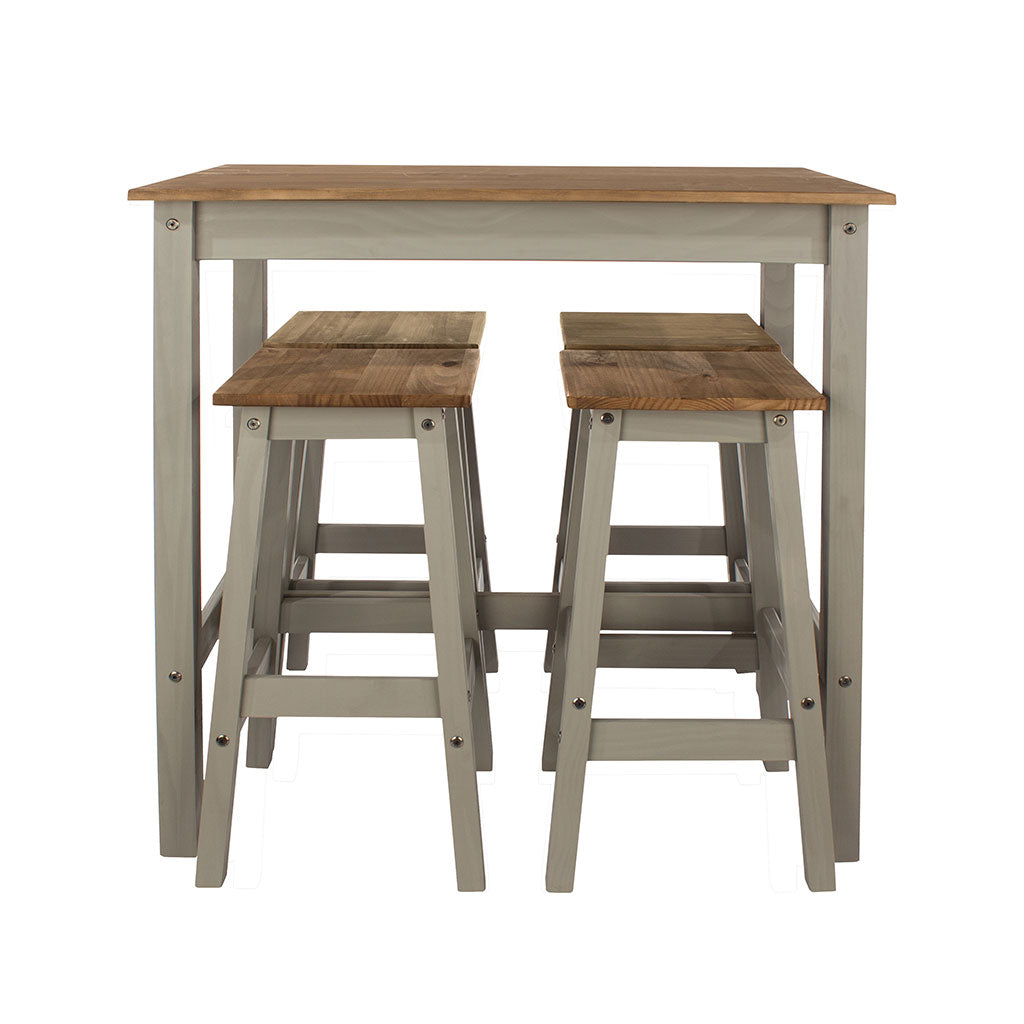 Wooden Dining Table 100cm Wide With 4 Dining Stools - Corona
