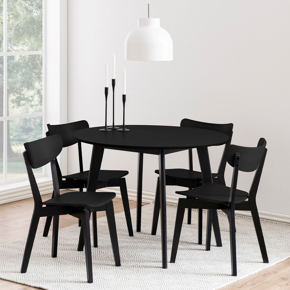 Wooden Dining Table 105cm Wide for 4 People Round - Roxby