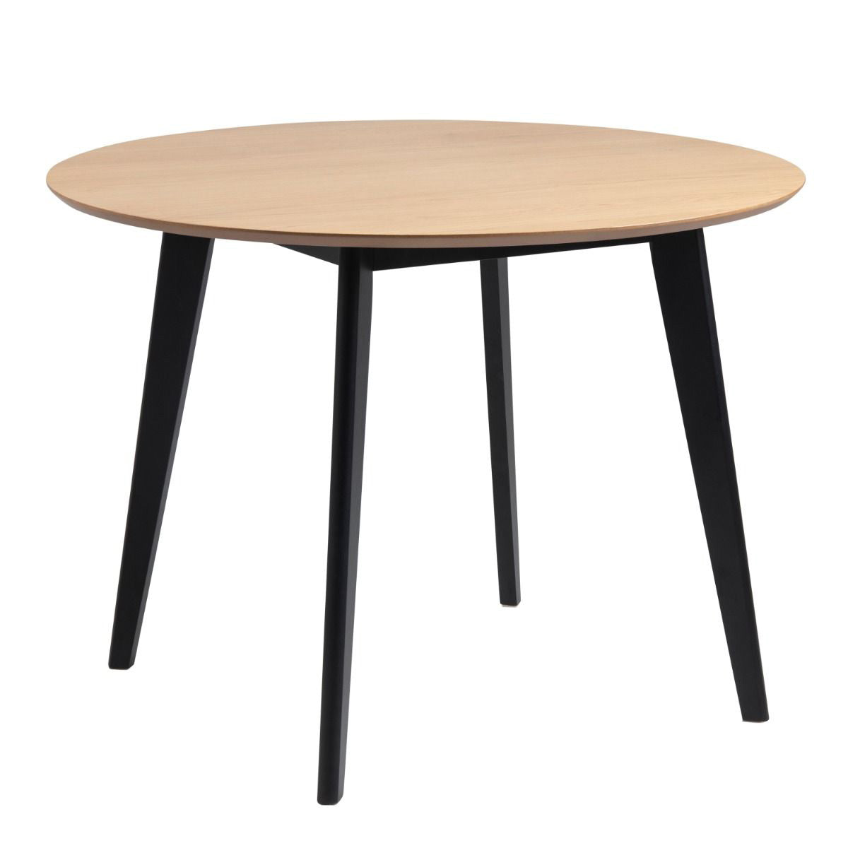 Wooden Dining Table 105cm Wide Round With 4 Roxby Dining Chairs - Roxby
