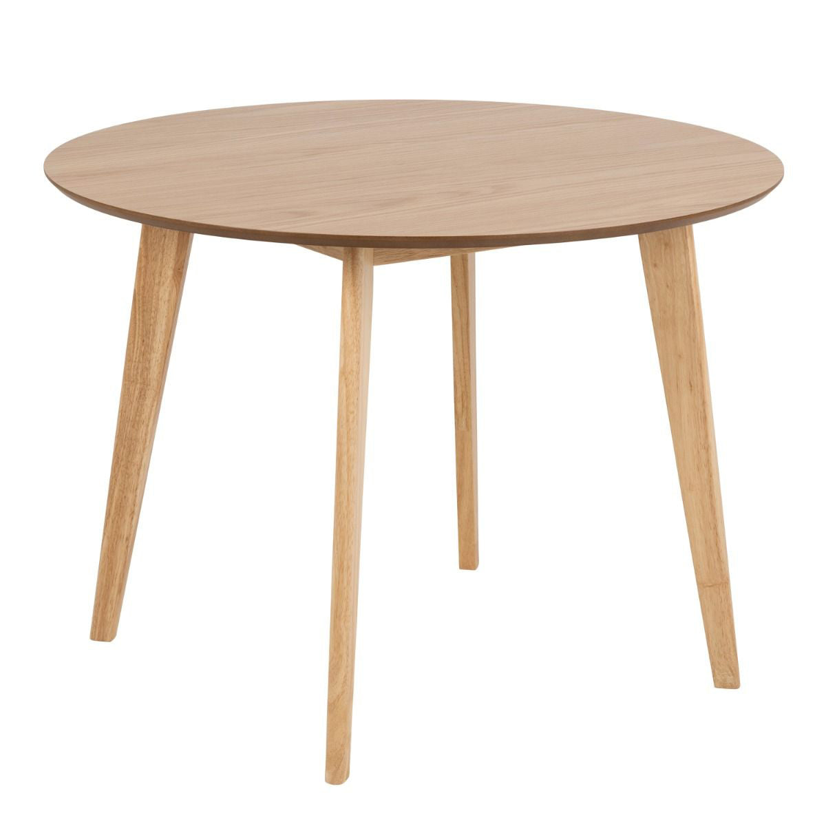Wooden Dining Table 105cm Wide Round With 4 Roxby Dining Chairs - Roxby