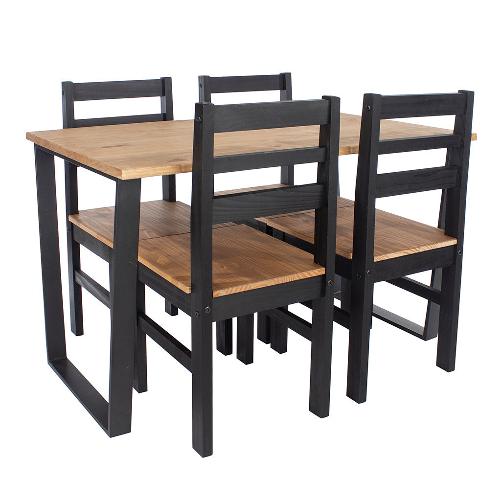 Wooden Dining Table 118cm Wide With 4 Texas Linea Dining Chairs - Texas