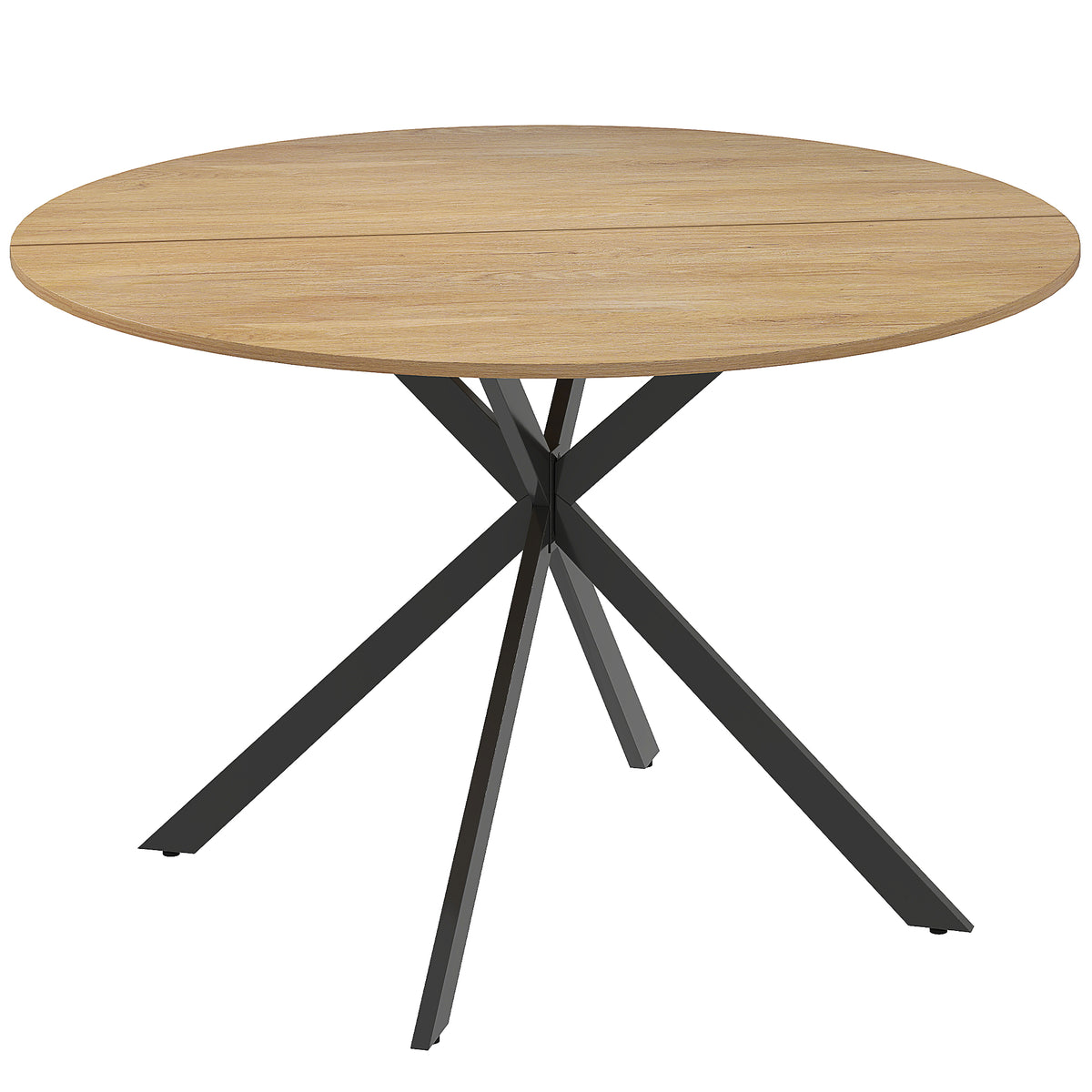 Wooden Dining Table 120cm Wide Round for 4 People - Velmora