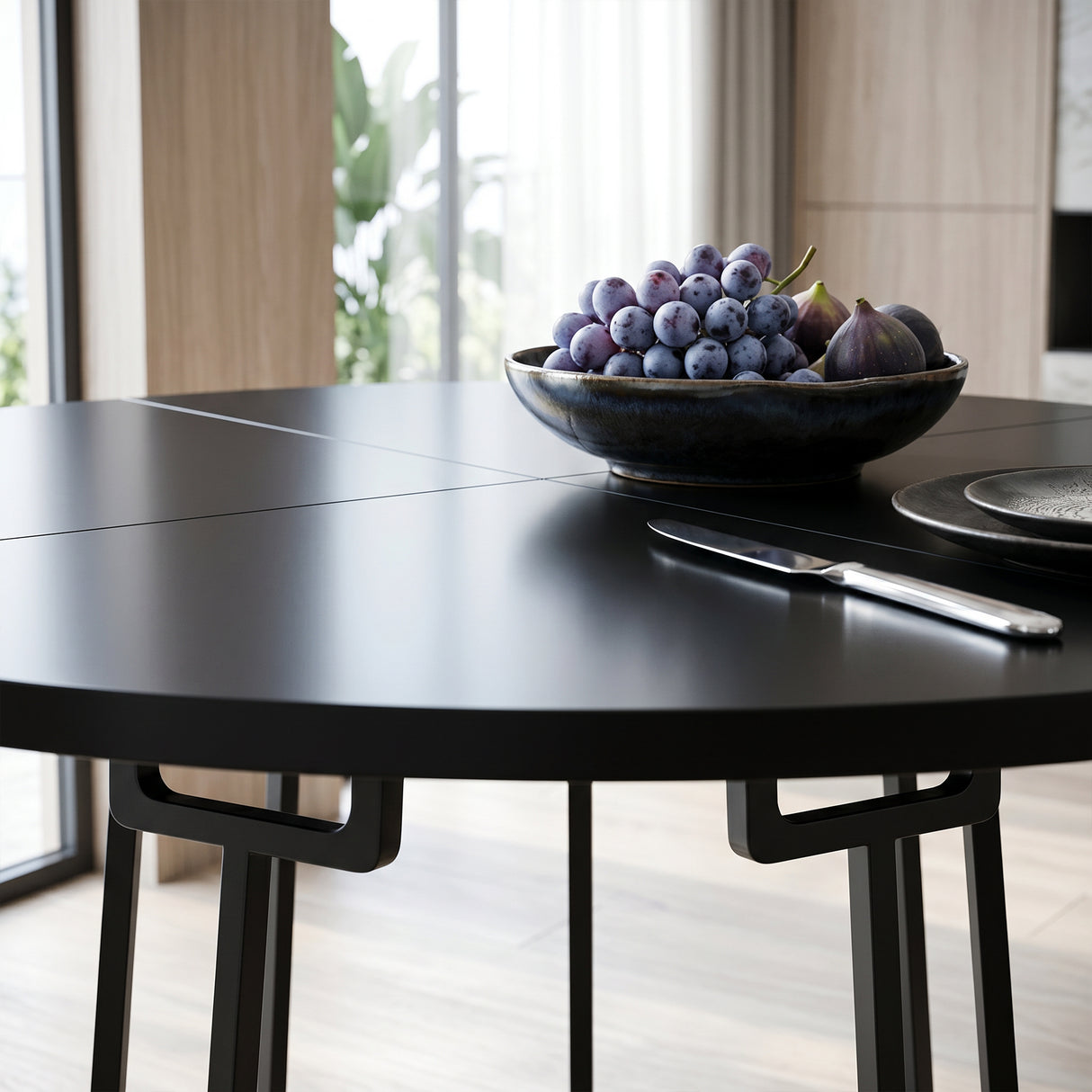 Wooden Dining Table 120cm Wide Round - Velmora