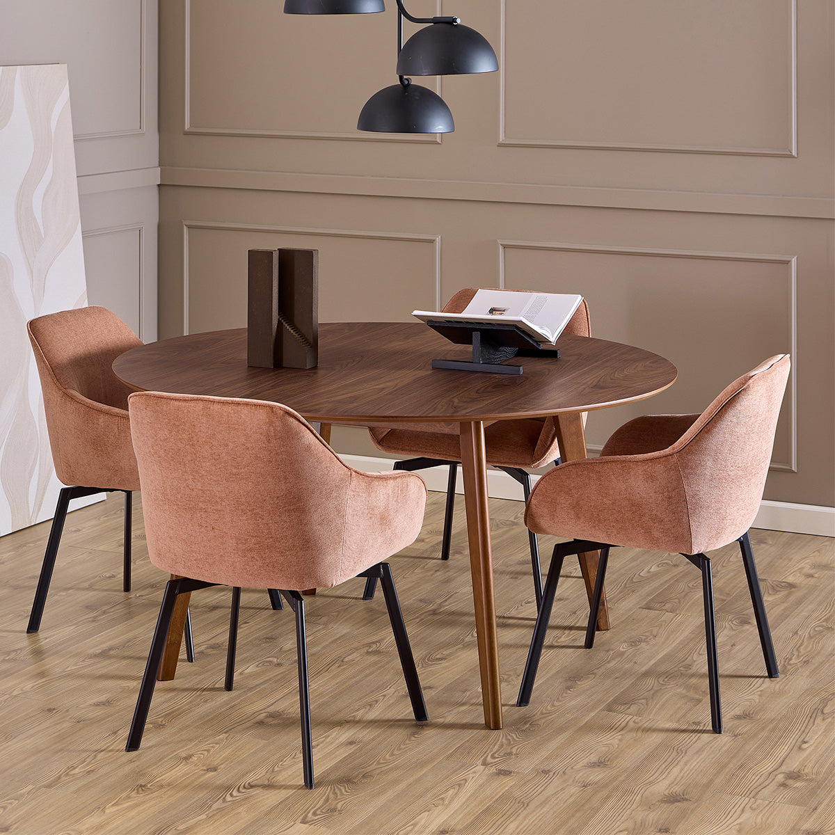 Wooden Dining Table 140cm Wide for 4 People Round - Roxby