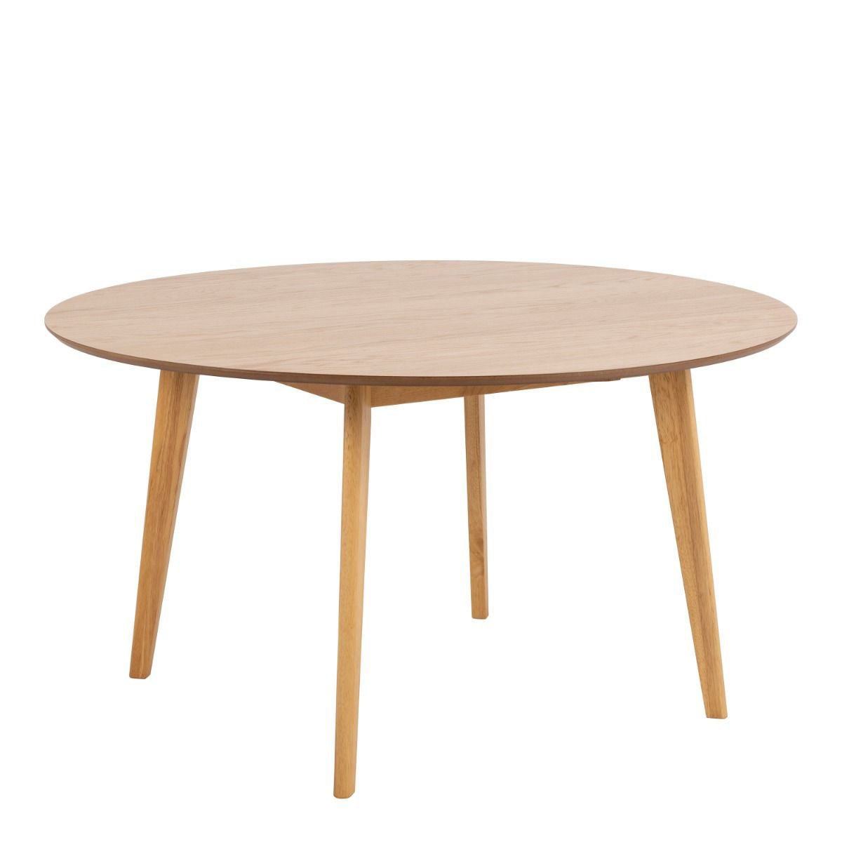 Wooden Dining Table 140cm Wide Round With 4 Roxby Dining Chairs - Roxby