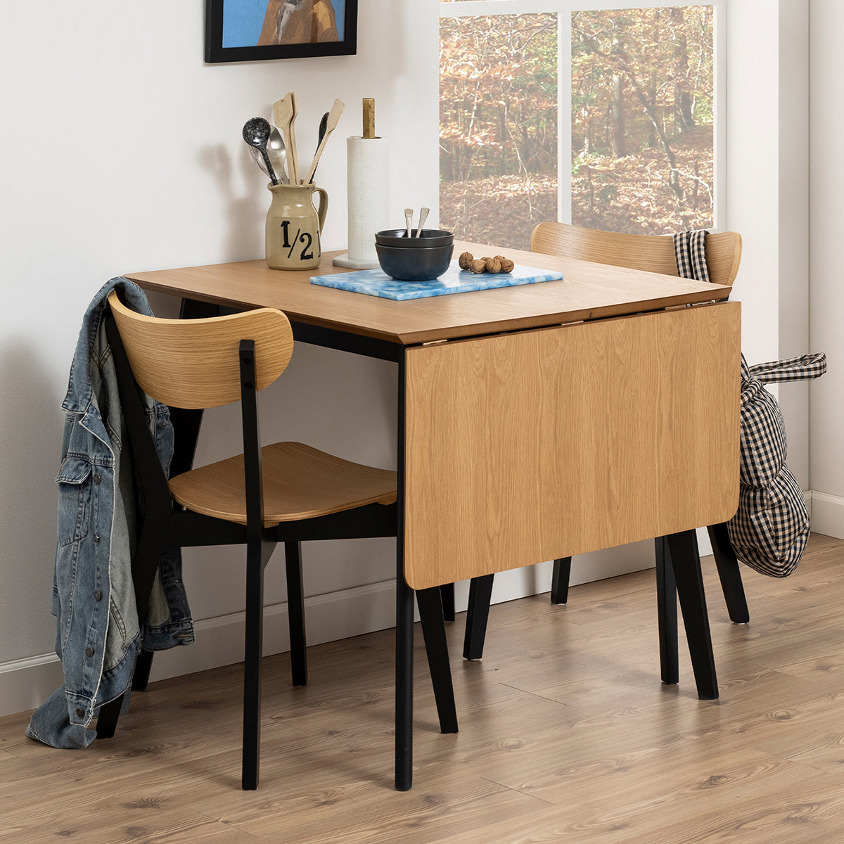 Wooden Dining Table for 2 to 4 People Rectangular And Extending - Roxby