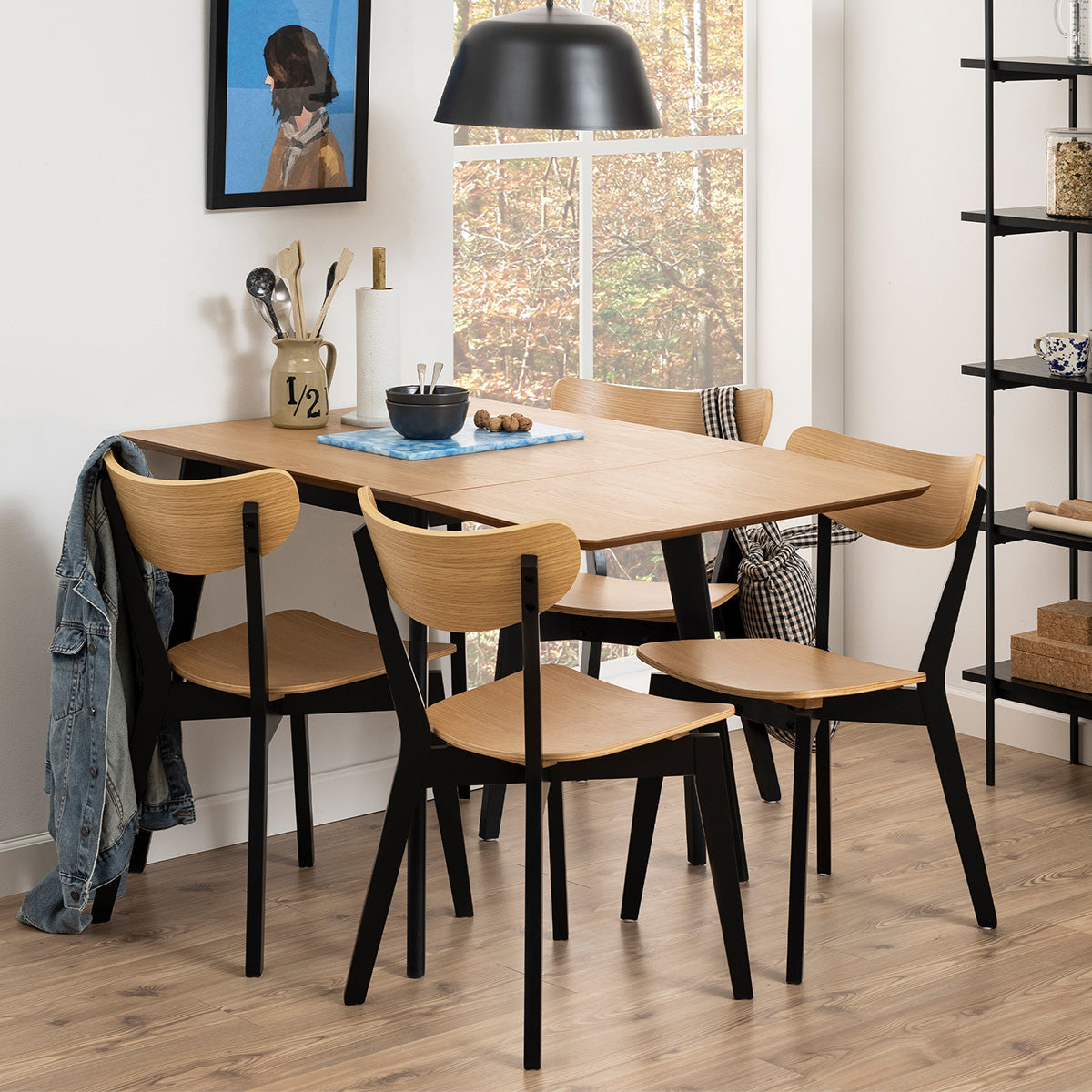 Wooden Dining Table for 2 to 4 People Rectangular And Extending - Roxby