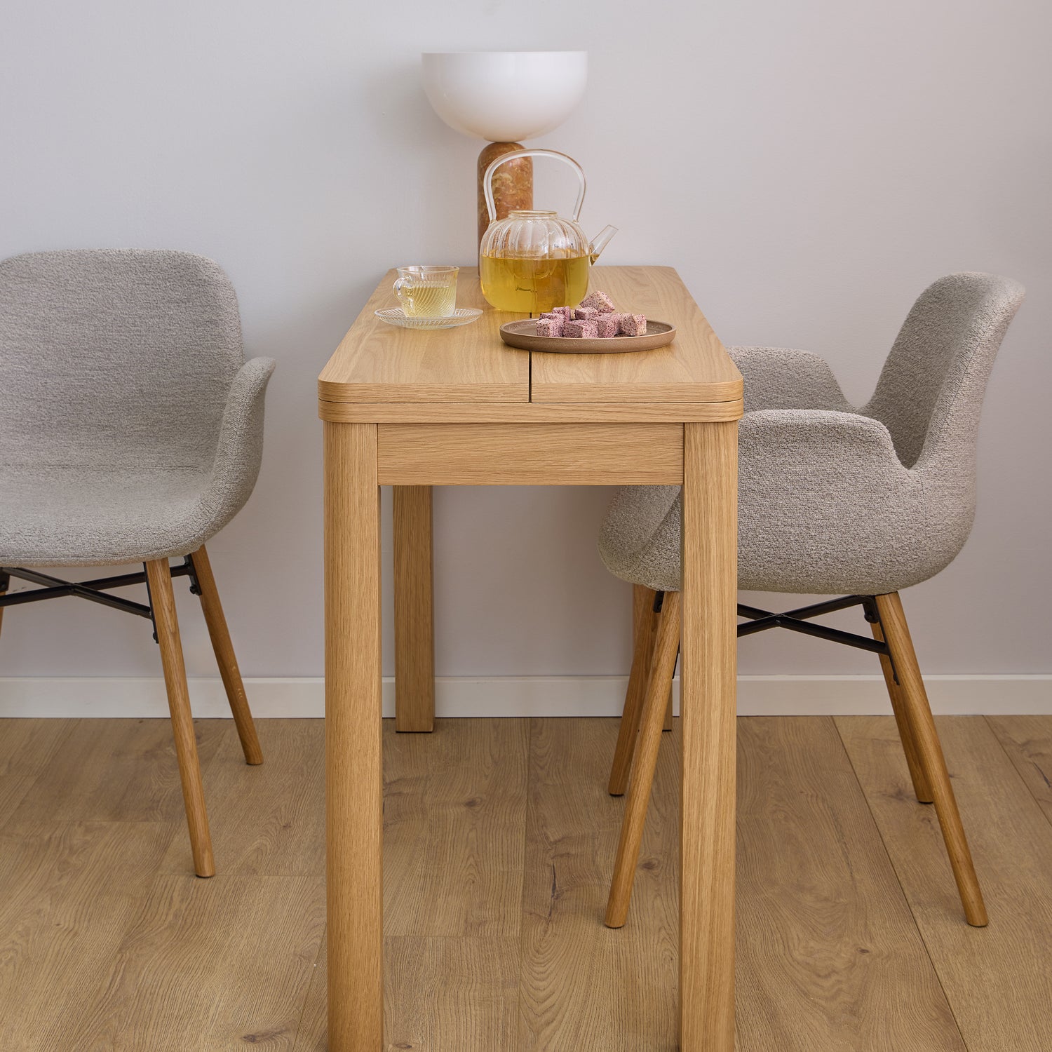 Wooden Dining Table for 2 to 4 People Rectangular Extending - Southampton