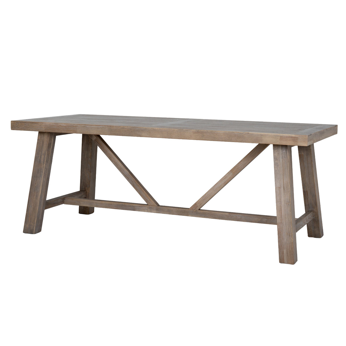 Wooden Dining Table 200cm Wide for 6 People - Haldon