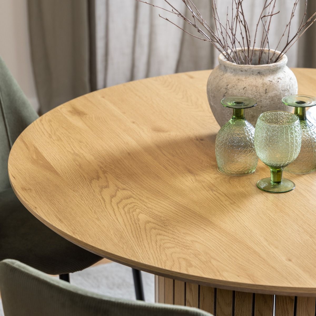 Wooden Dining Table With 4 Adele Grey Dining Chairs - Yale