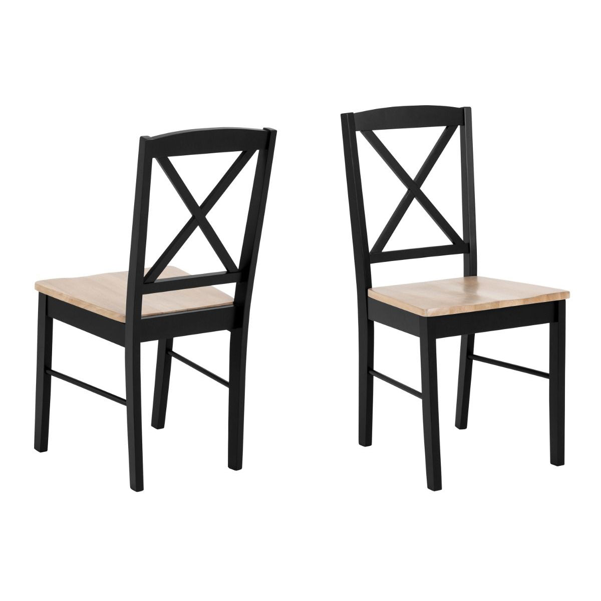 Wooden Dining Table With 4 Elvira Black Dining Chairs - Peru