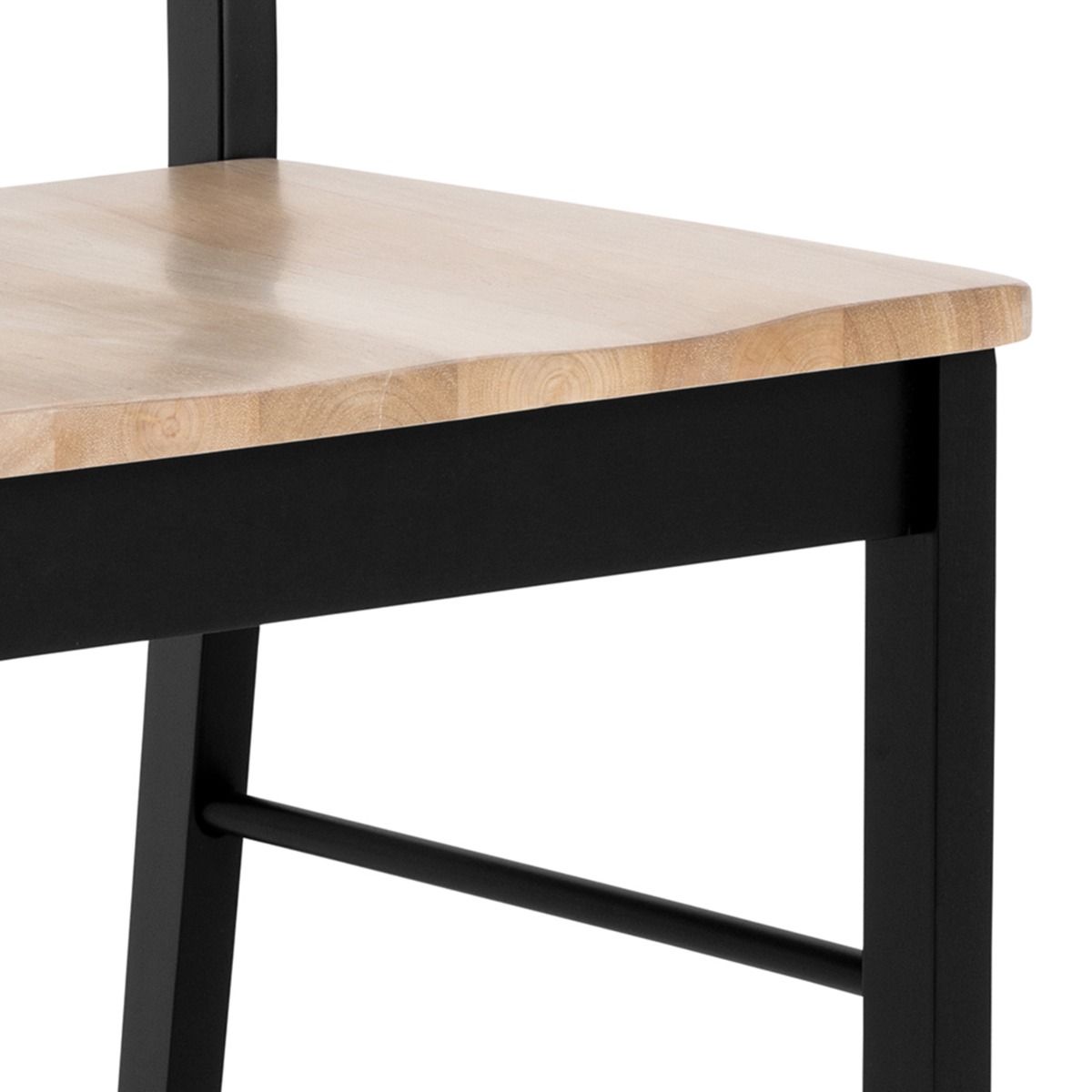 Wooden Dining Table With 4 Elvira Black Dining Chairs - Peru