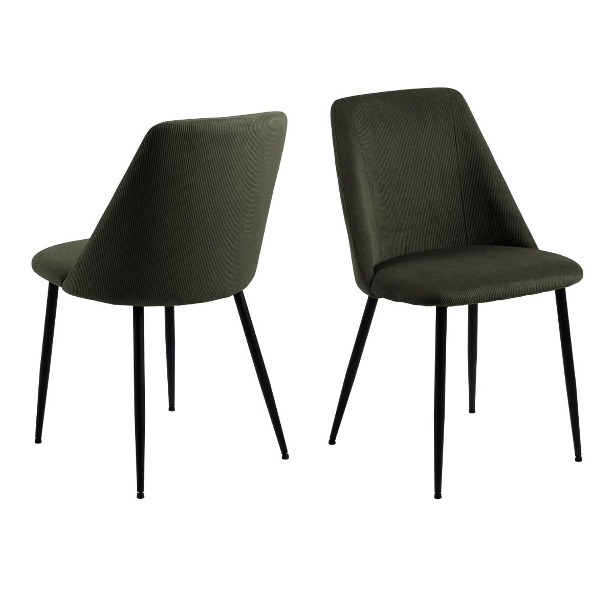 Wooden Dining Table With 4 Ines Olive Green Dining Chairs - Yale