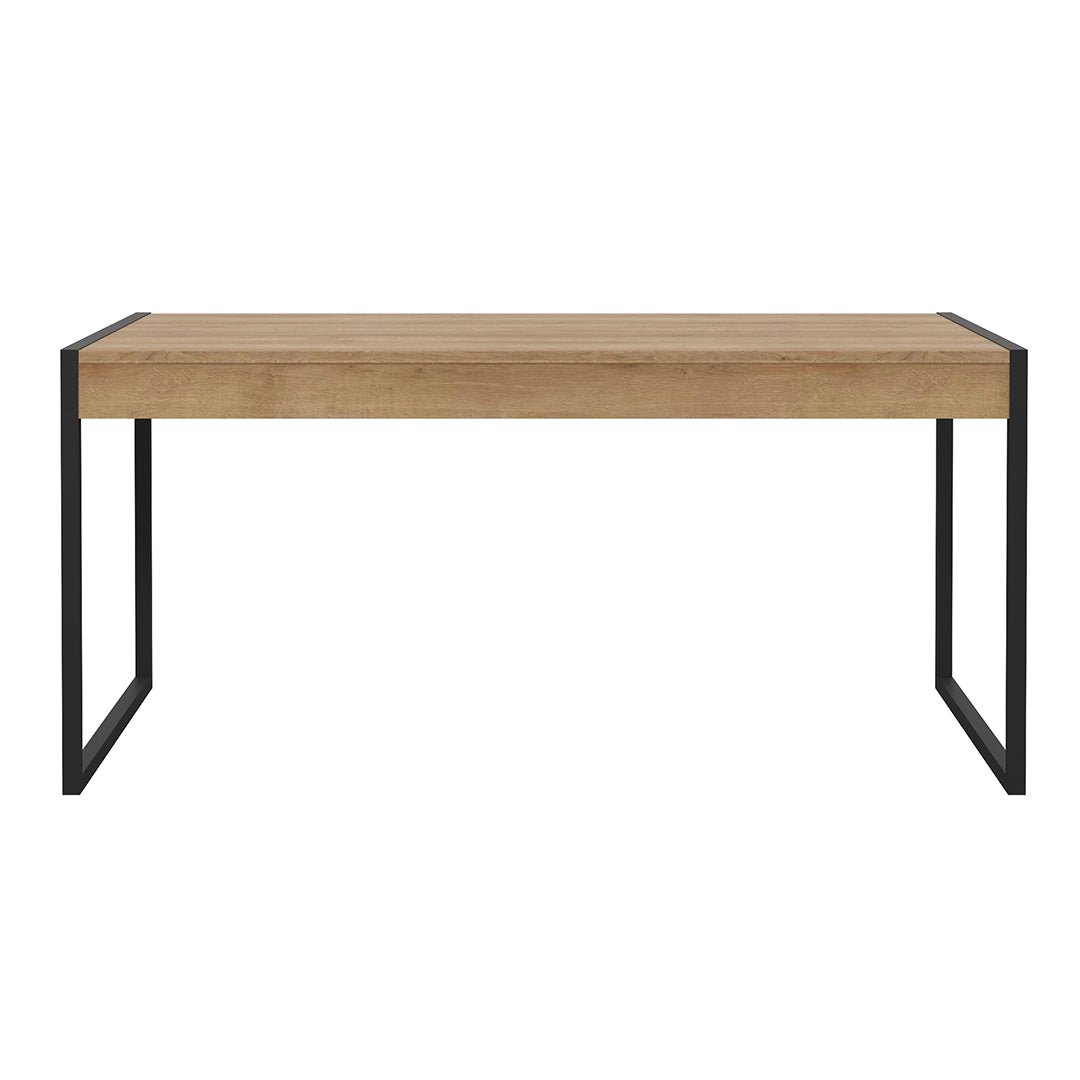 Wooden Dining Table for 4 to 6 People With 2 Drawers Rectangular - Duncan