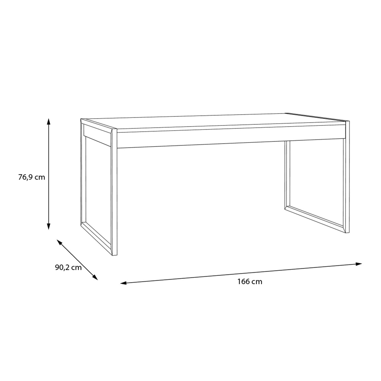 Wooden Dining Table for 4 to 6 People With 2 Drawers Rectangular - Duncan