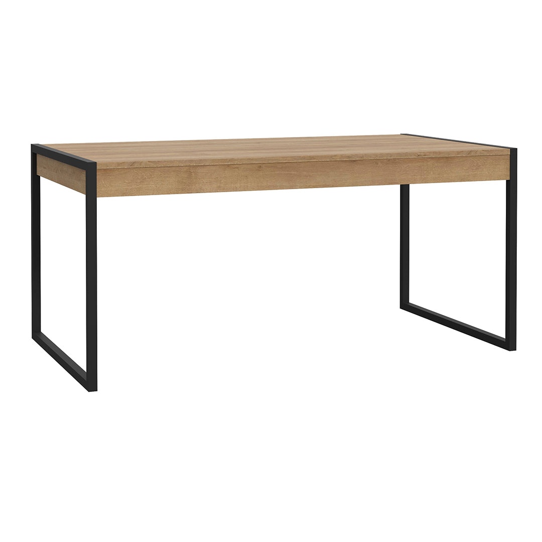Wooden Dining Table for 4 to 6 People With 2 Drawers Rectangular - Duncan