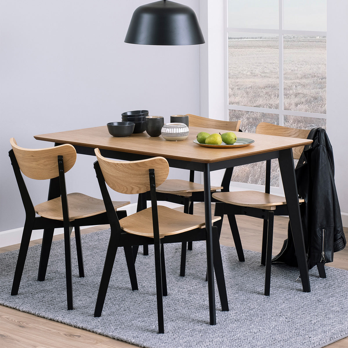 Wooden Dining Table for 4 to 6 People Rectangular - Roxby