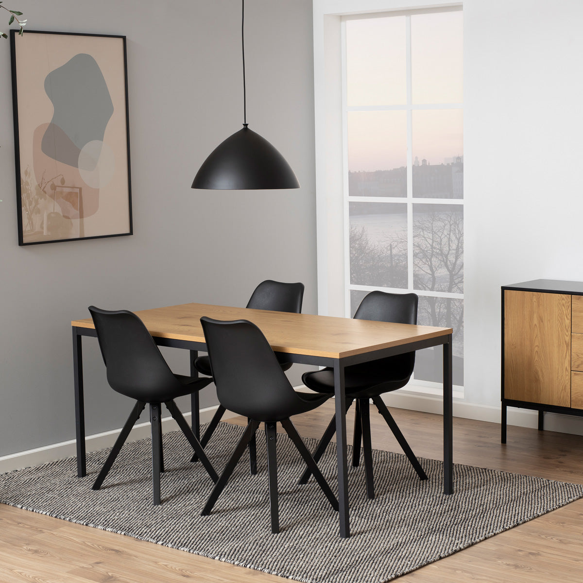Wooden Dining Table for 4 to 6 People Rectangular - Seaford