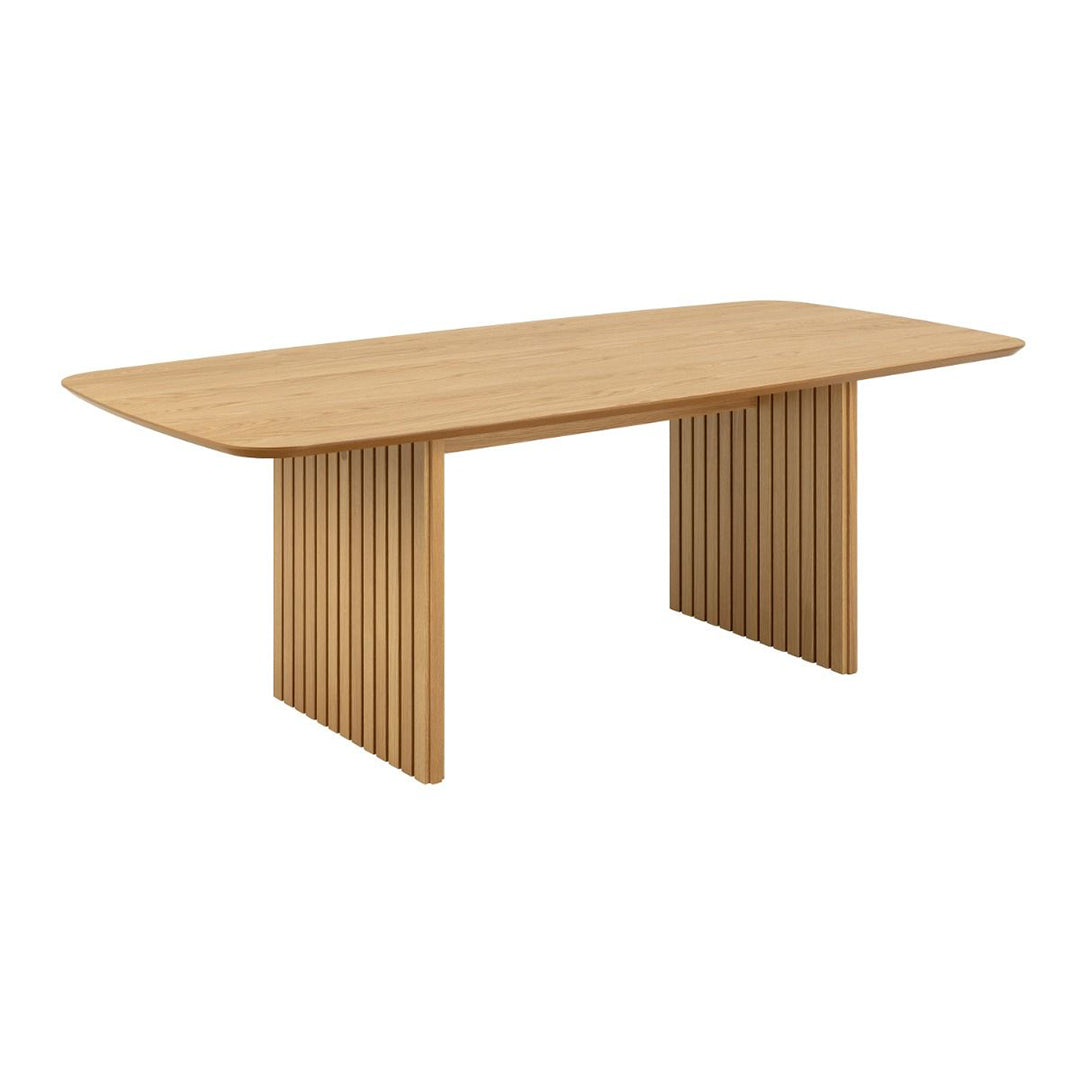 Wooden Dining Table With 6 Ida Black Chairs - Christo