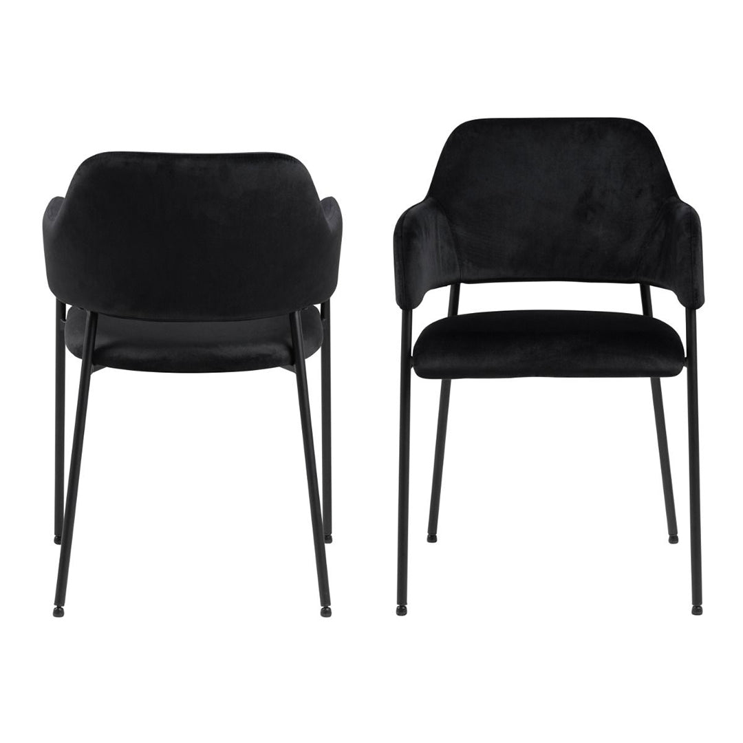 Wooden Dining Table With 6 Lima Black Chairs - Christo