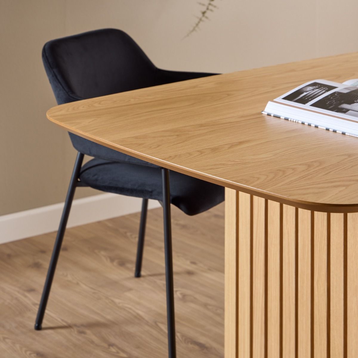 Wooden Dining Table for 6 People 220cm Wide Rectangular - Christo