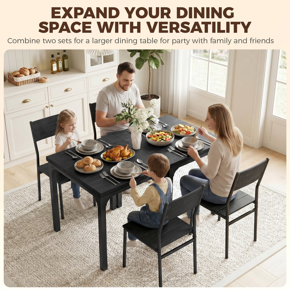 Wooden Dining Table 60cm Wide Square With 2 Chairs - Velmora