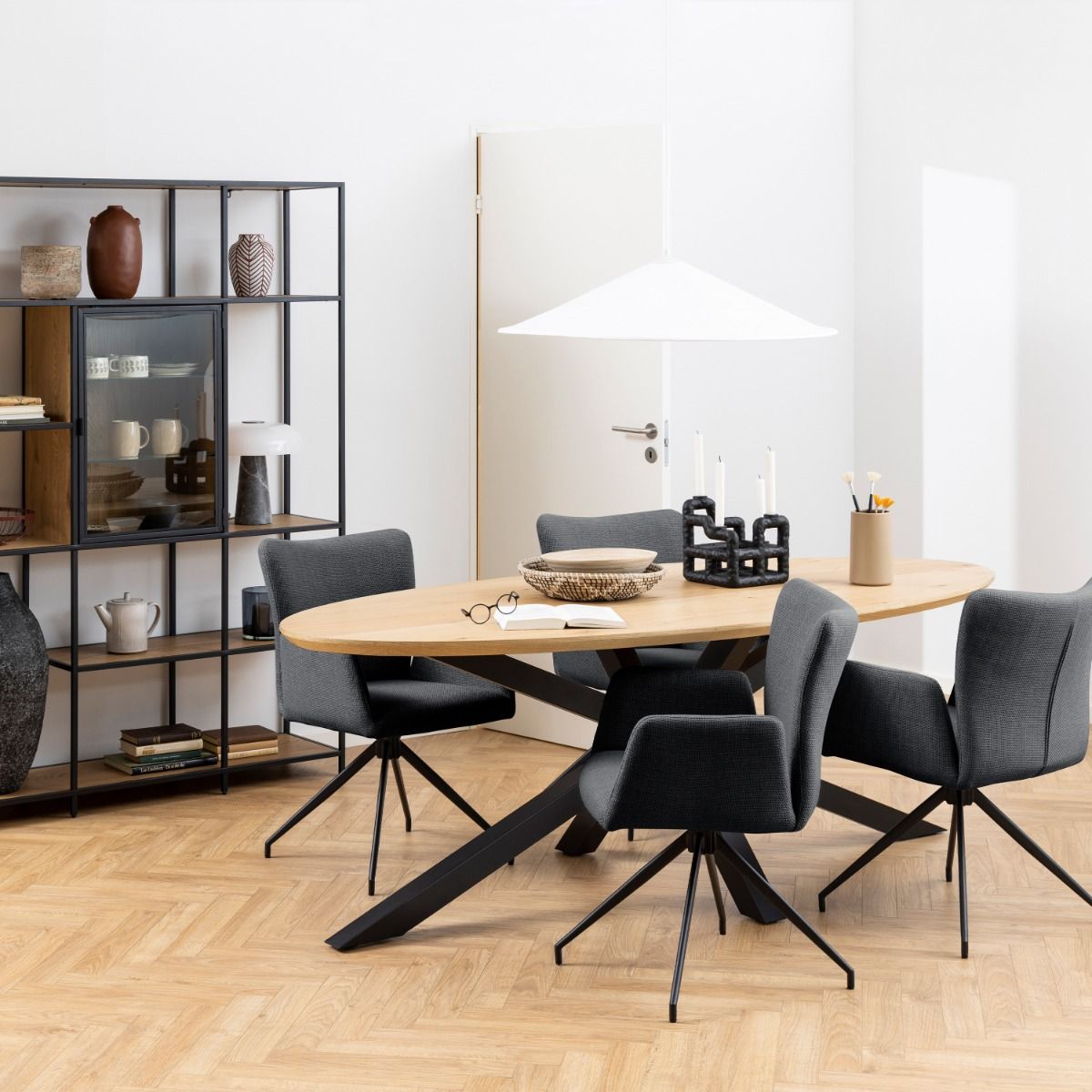 Wooden Dining Table for 8 People 220cm Wide Oval - Heaven