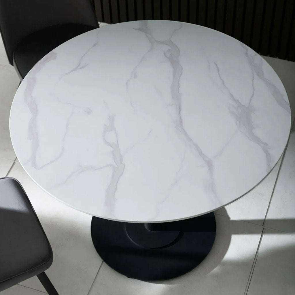 Wooden Dining Table 80cm Wide for 4 People Round - Luca