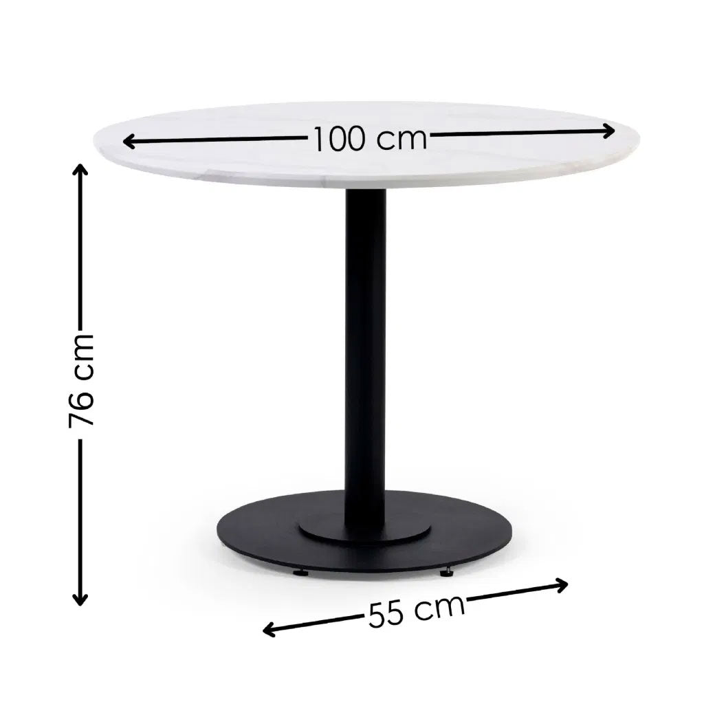 Wooden Dining Table 80cm Wide for 4 People Round - Luca