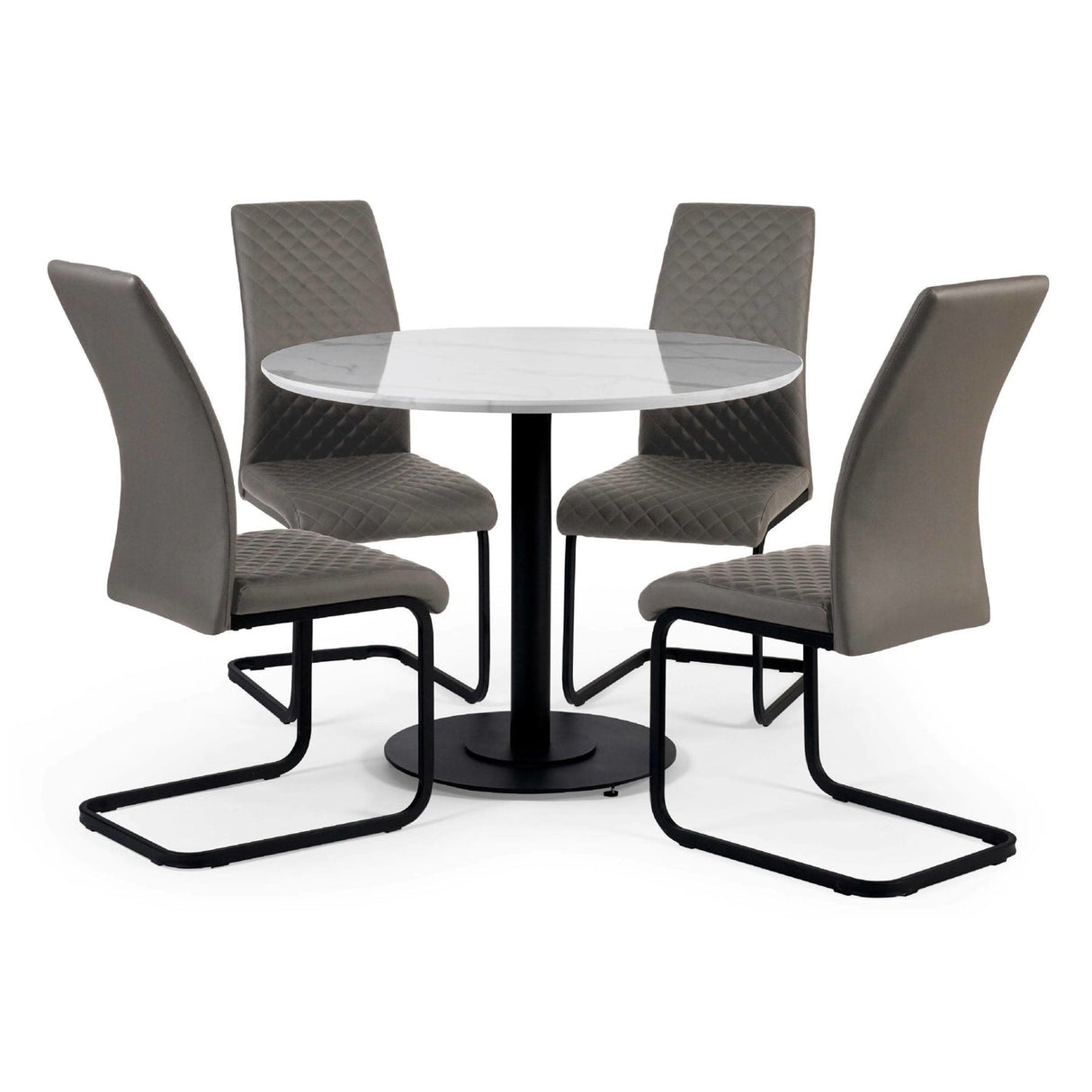 Wooden Dining Table 80cm Wide for 4 People Round - Luca