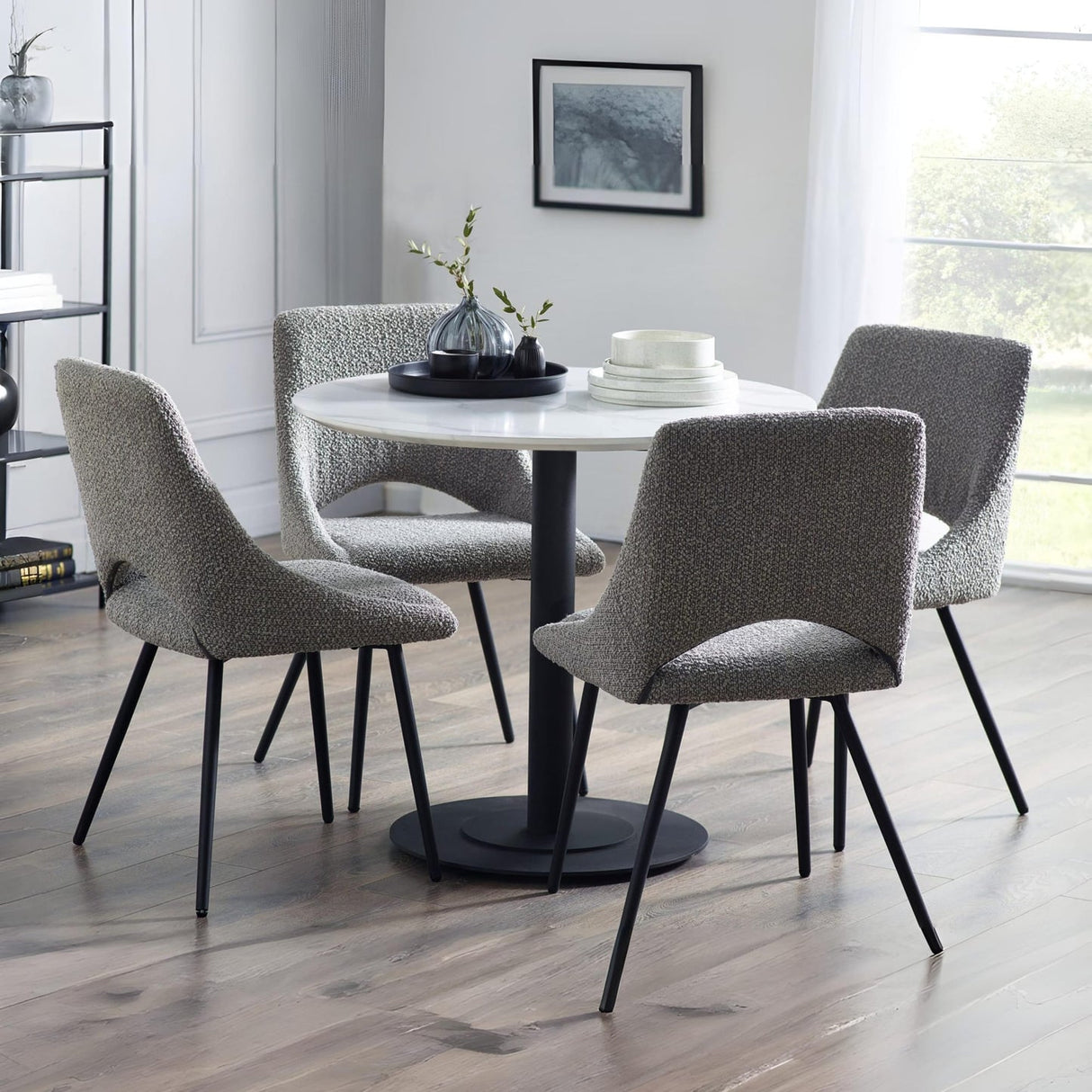 Wooden Dining Table 80cm Wide for 4 People Round - Luca