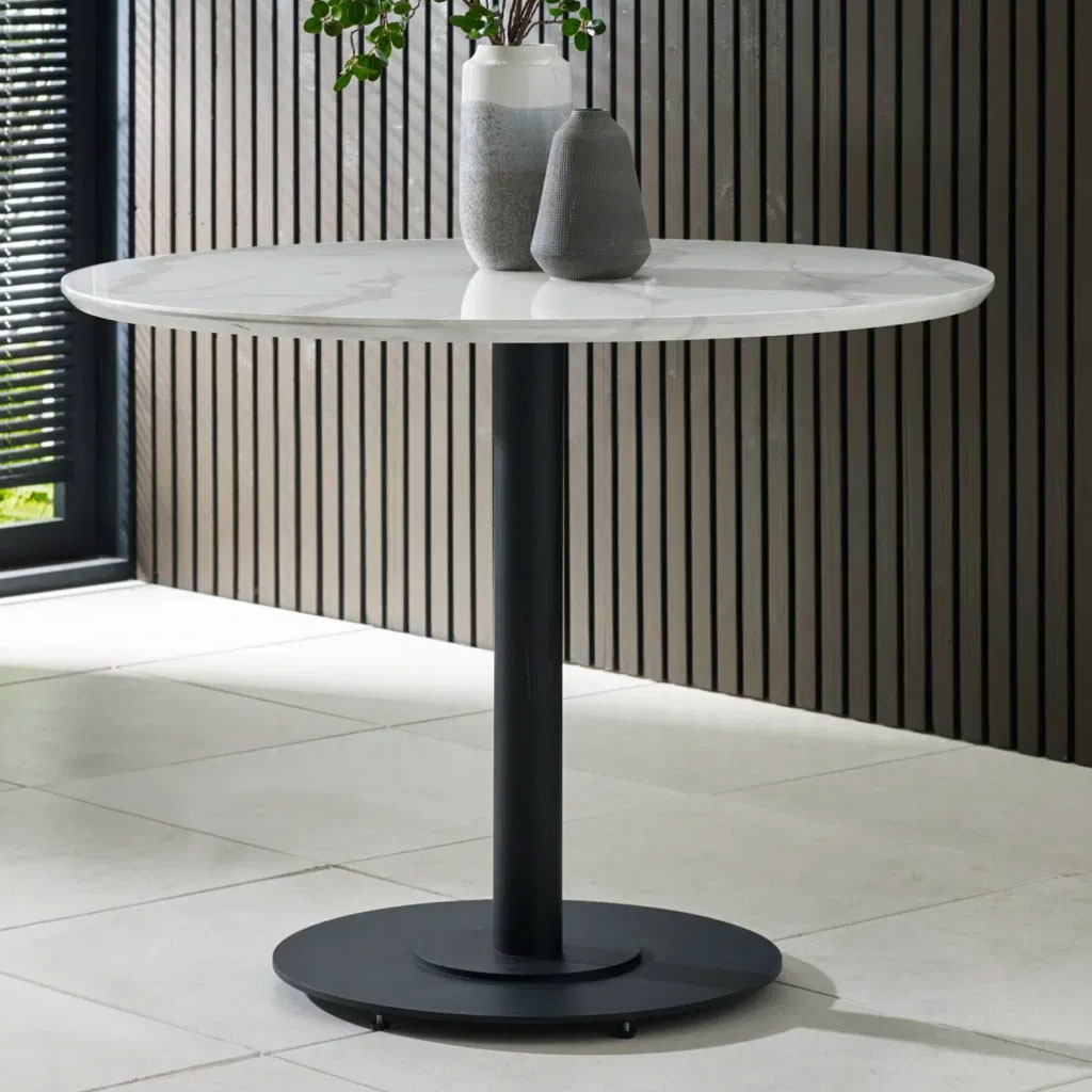 Wooden Dining Table 80cm Wide for 4 People Round - Luca