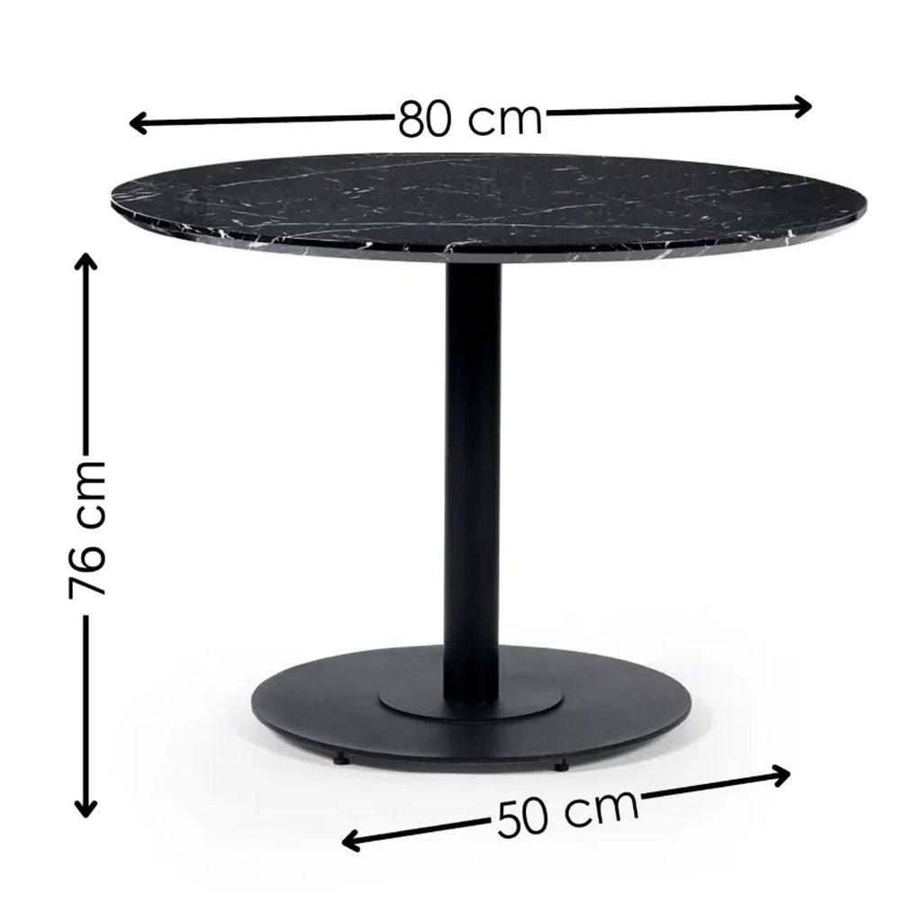 Wooden Dining Table 80cm Wide for 4 People Round - Luca