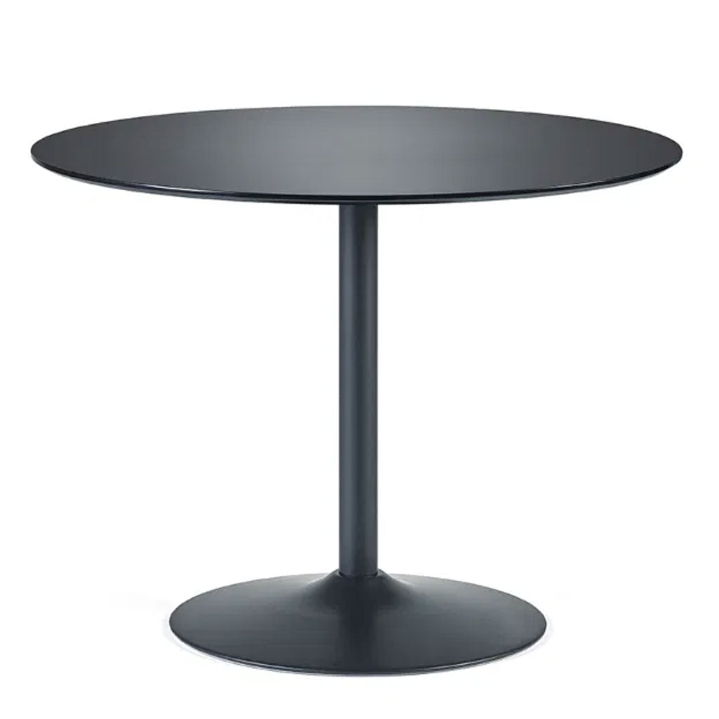 Wooden Dining Table 80cm Wide for 4 People Round - Nero