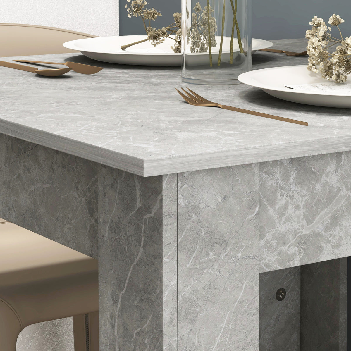 Wooden Dining Table 80cm Wide Square - Velmora