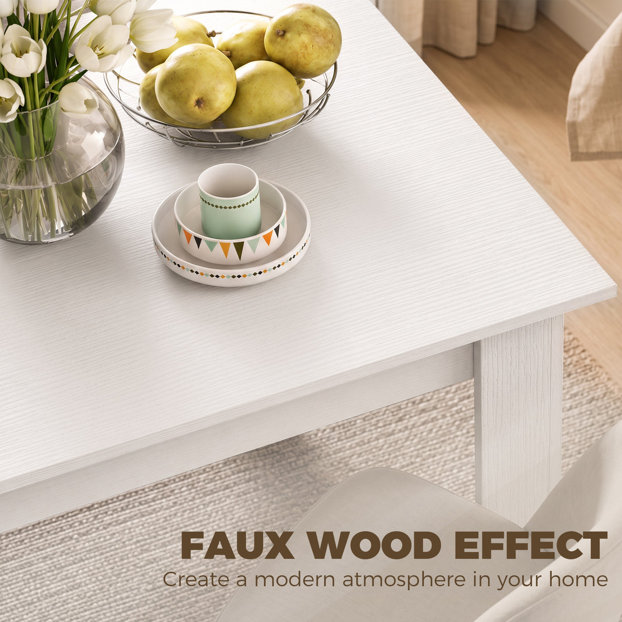 Wooden Dining Table 80cm Wide Square - Velmora
