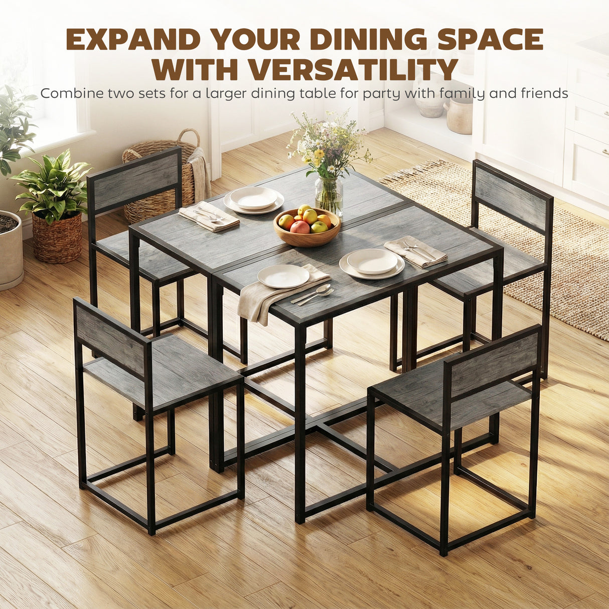 Wooden Dining Table 90cm Wide Rectangular With 2 Chairs - Velmora