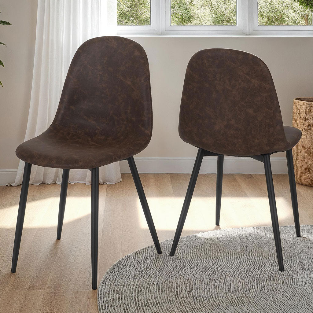 Wooden Dining Table Black With 4 Athens Dining Chairs - Marlow