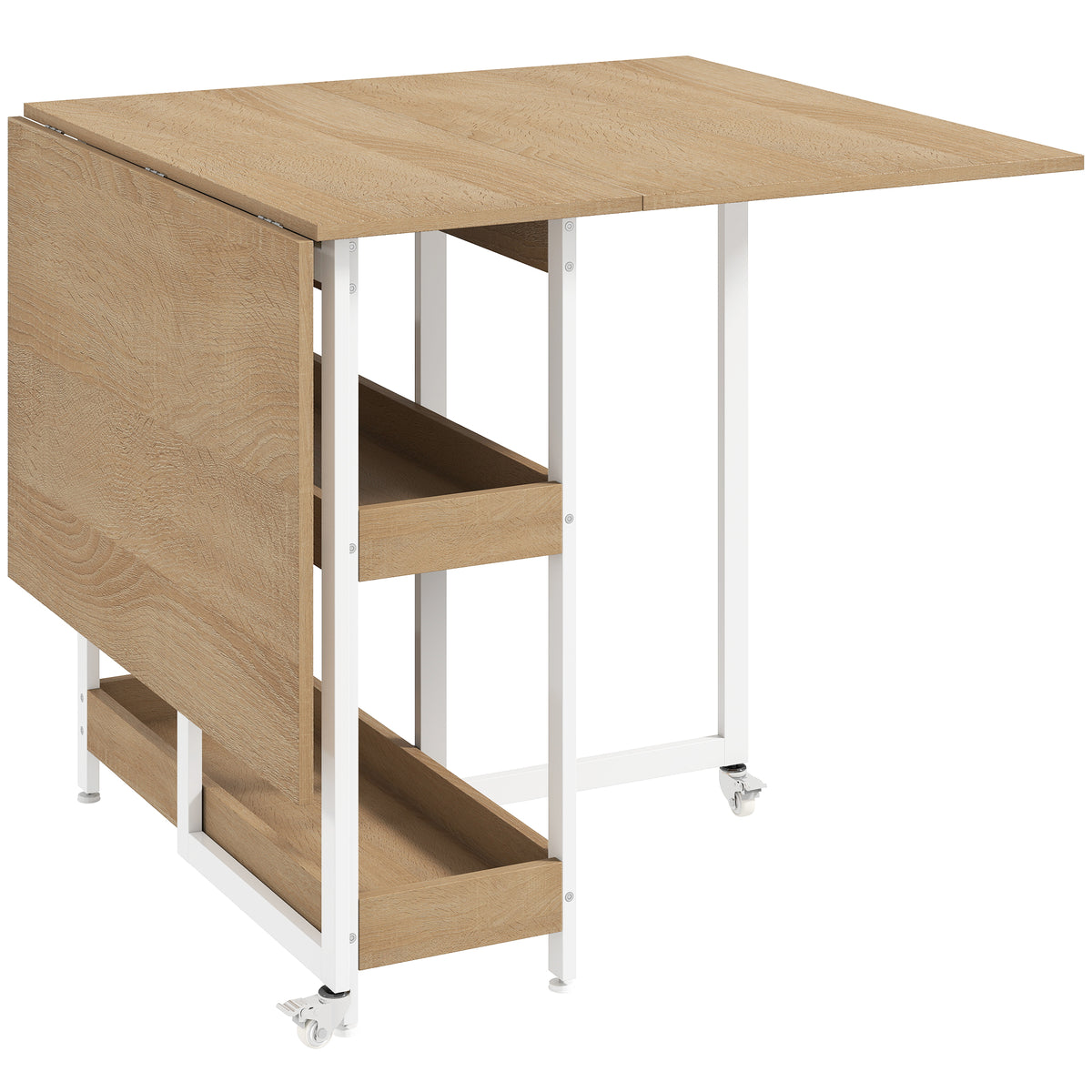 Wooden Dining Table Drop Leaf 133.4cm Wide for 4 People - Velmora