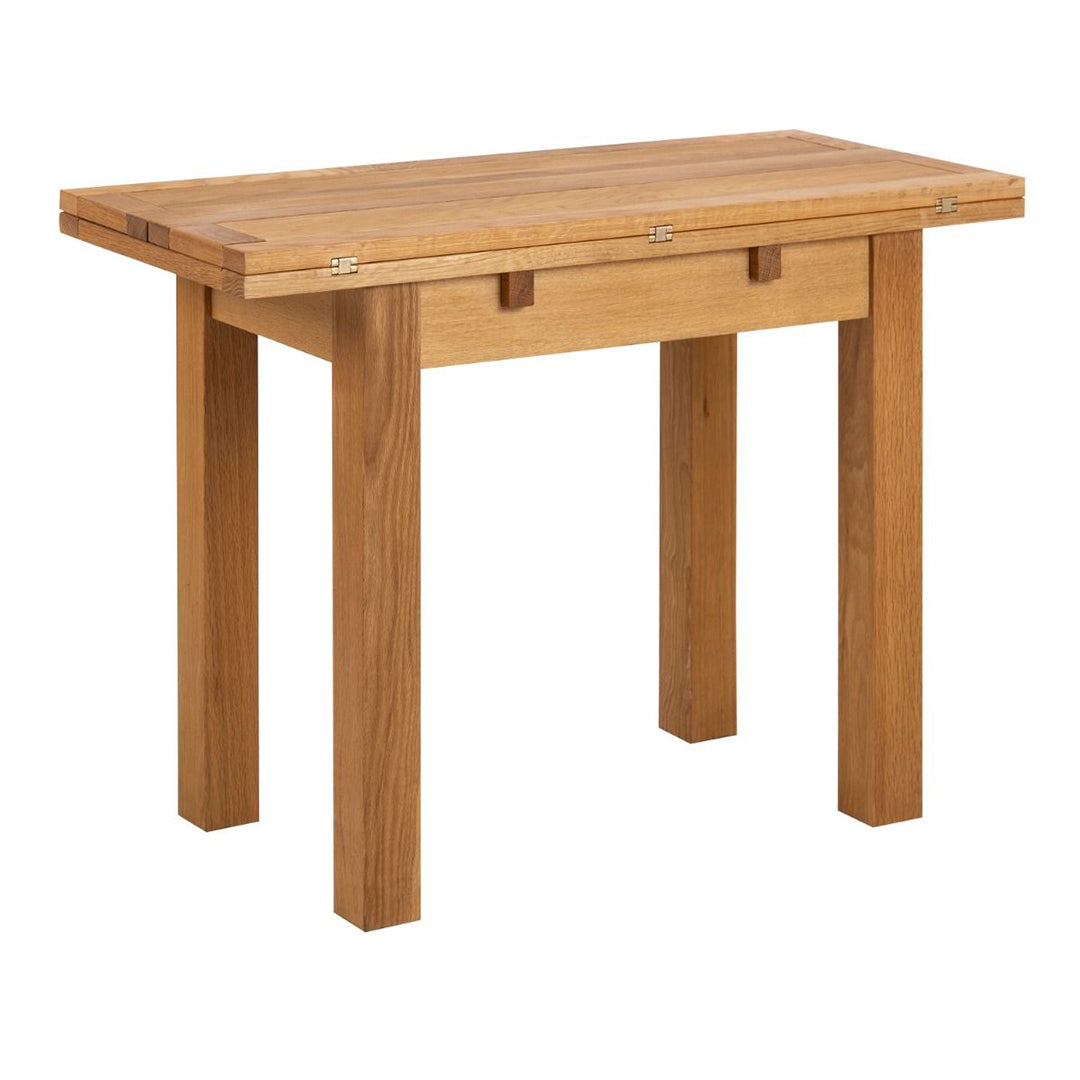 Wooden Dining Table Extending With 4 Riano Black Dining Chairs - Kenley