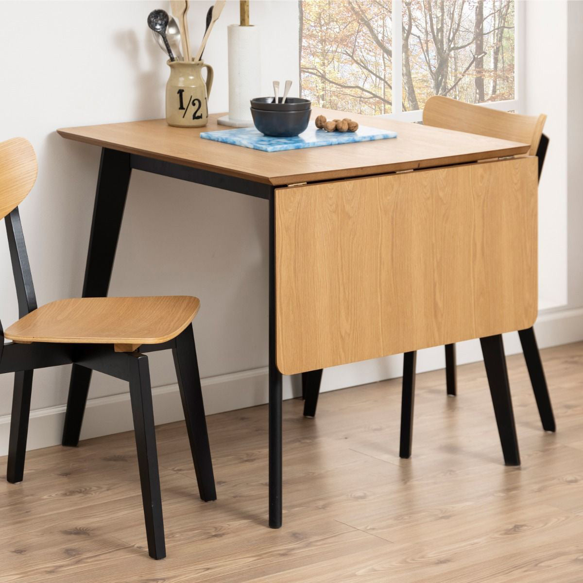 Wooden Dining Table Extending With 4 Roxby Dining Chairs - Roxby