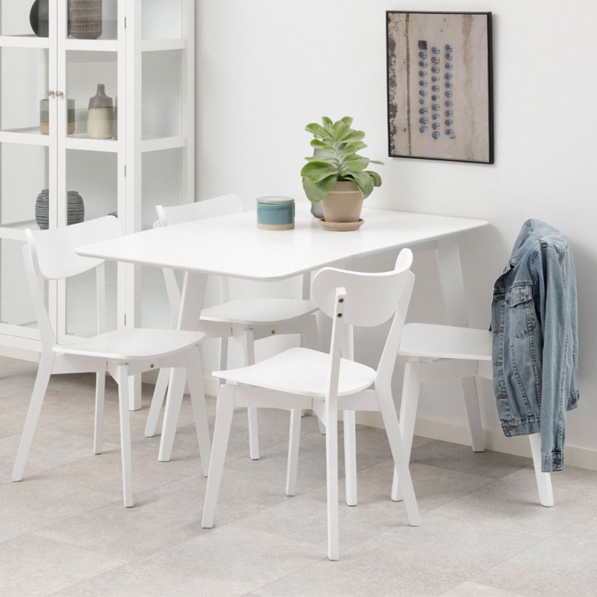 Wooden Dining Table Extending With 4 Roxby Dining Chairs - Roxby