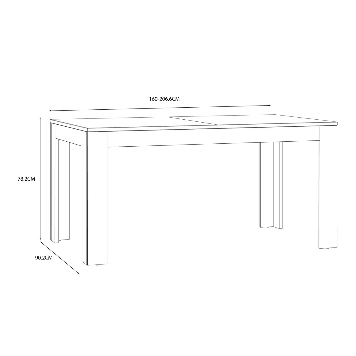 Wooden Dining Table for 4 to 6 People Extending Rectangular - Bohol
